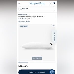 The Company Store- Best Down Pillow - Soft, Standard